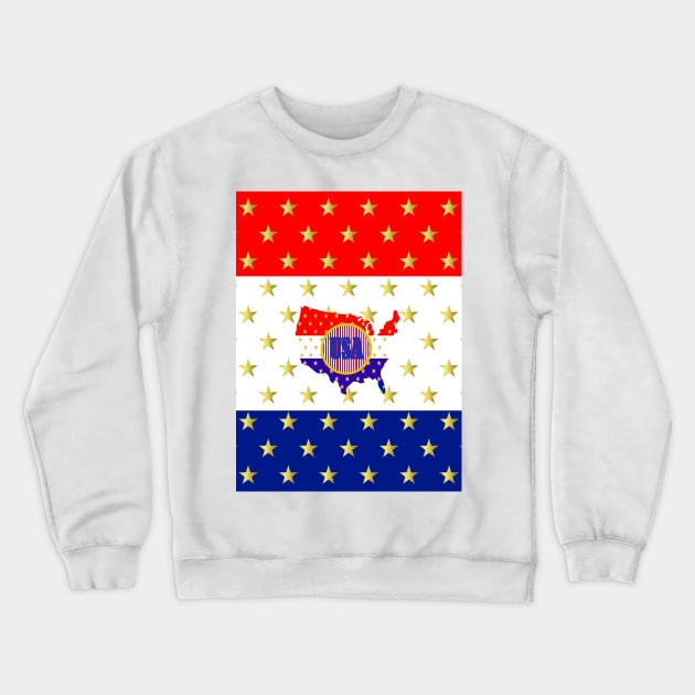 AMERICAN Stars And Stripes For The Fourth Of July Crewneck Sweatshirt by SartorisArt1